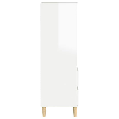 Highboard High Gloss White 40X36X110 Cm Engineered Wood