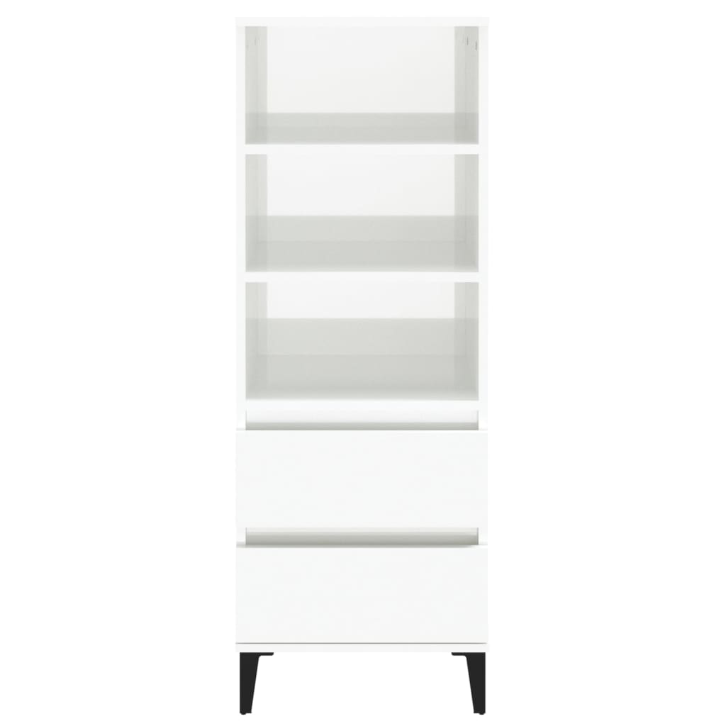 Highboard High Gloss White 40X36X110 Cm Engineered Wood