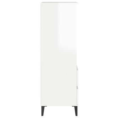 Highboard High Gloss White 40X36X110 Cm Engineered Wood