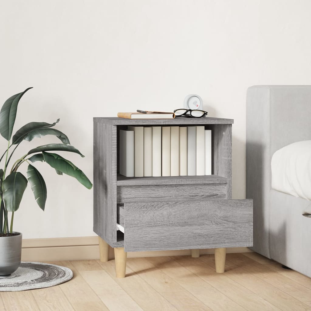 Bedside Cabinet Grey Sonoma 40X35X50 Cm