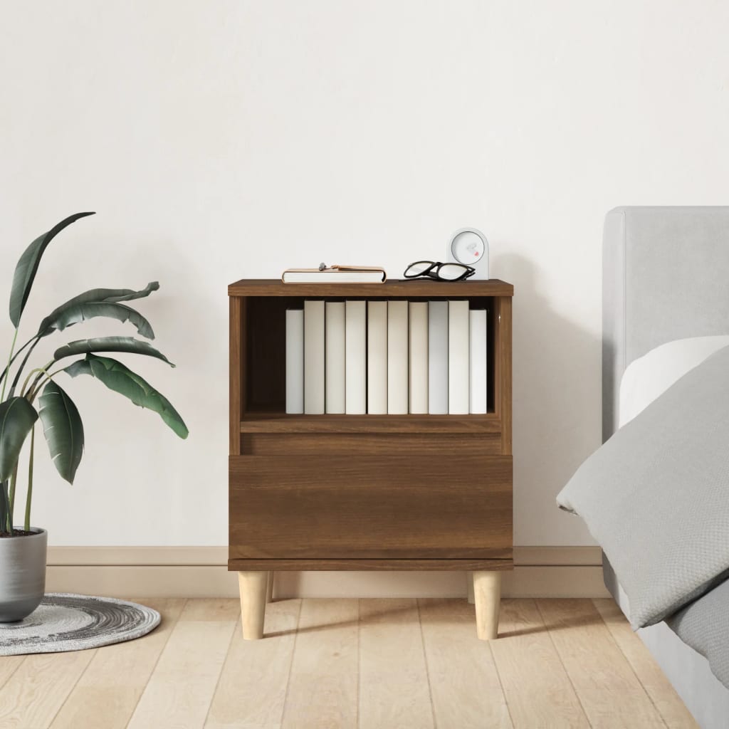 Bedside Cabinet Brown Oak 40X35X50 Cm