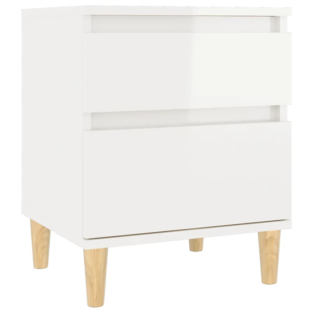 Bedside Cabinet High Gloss White 40X35X50 Cm