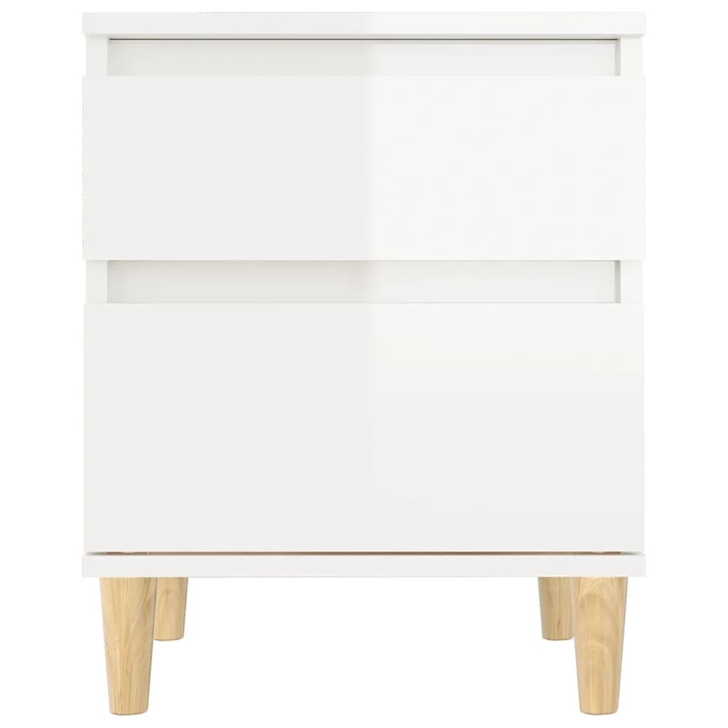 Bedside Cabinet High Gloss White 40X35X50 Cm