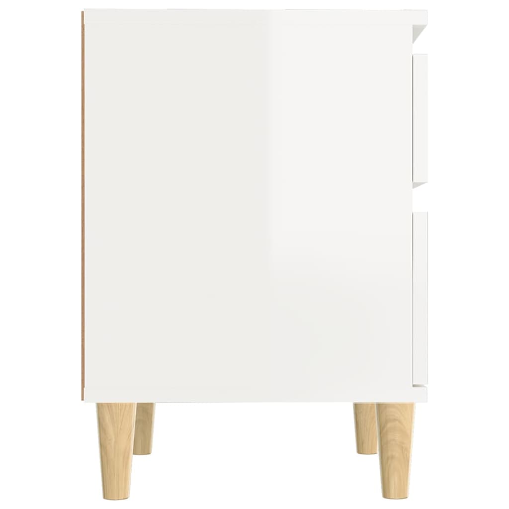 Bedside Cabinet High Gloss White 40X35X50 Cm