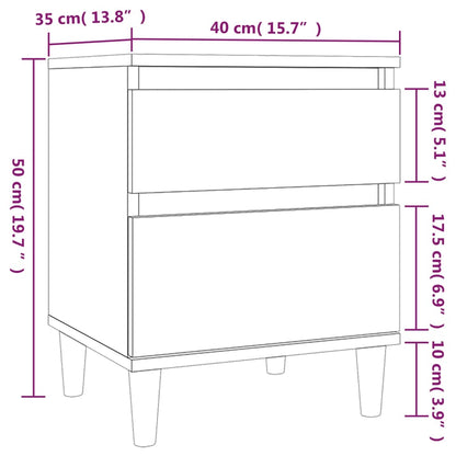 Bedside Cabinet High Gloss White 40X35X50 Cm