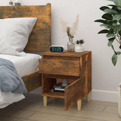 Bedside Cabinet Smoked Oak 40X35X50 Cm