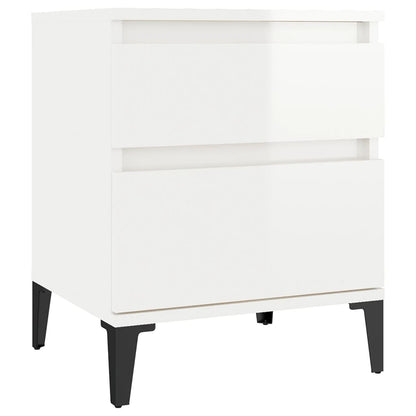 Bedside Cabinet High Gloss White 40X35X50 Cm