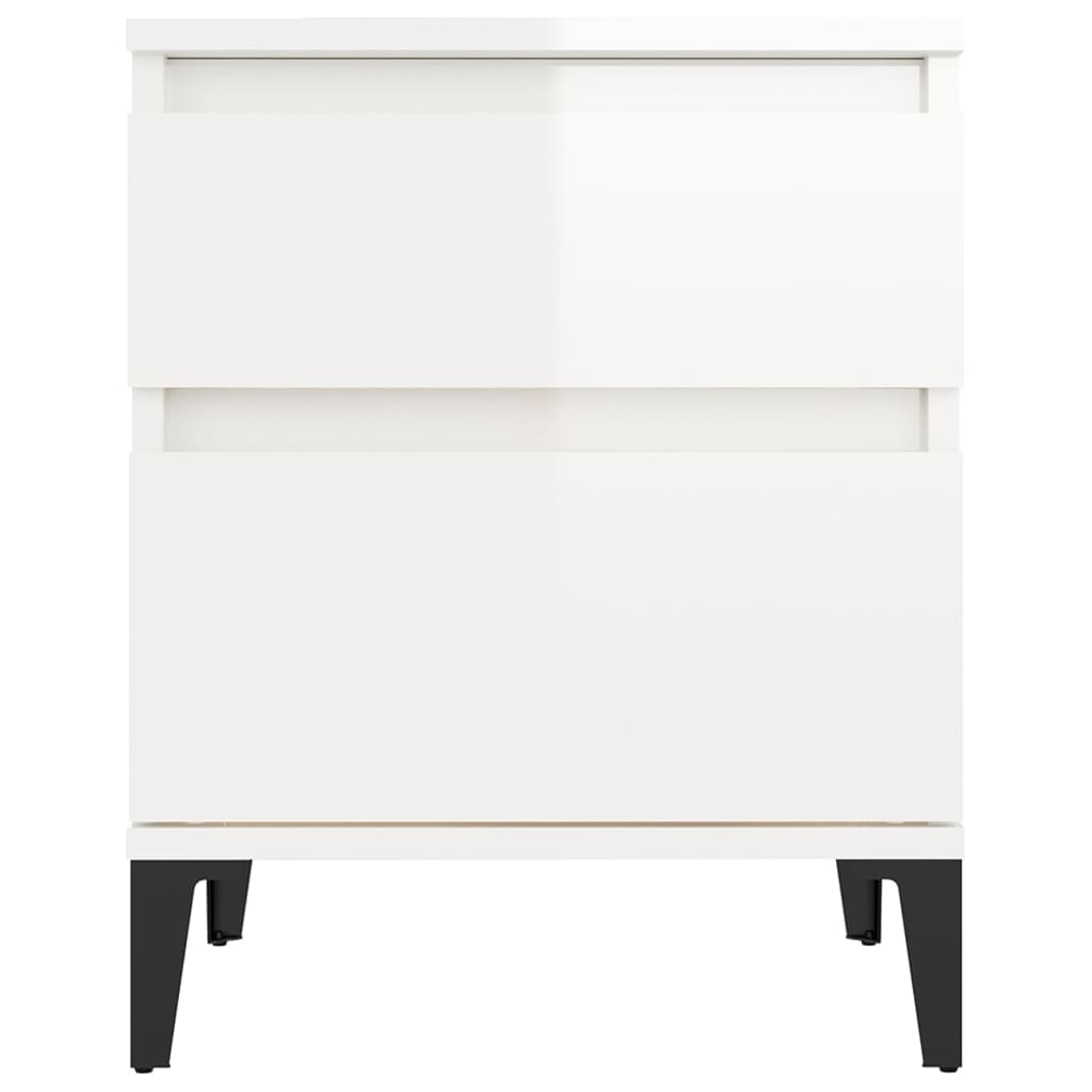 Bedside Cabinet High Gloss White 40X35X50 Cm