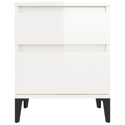 Bedside Cabinet High Gloss White 40X35X50 Cm