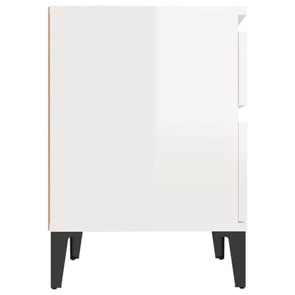 Bedside Cabinet High Gloss White 40X35X50 Cm