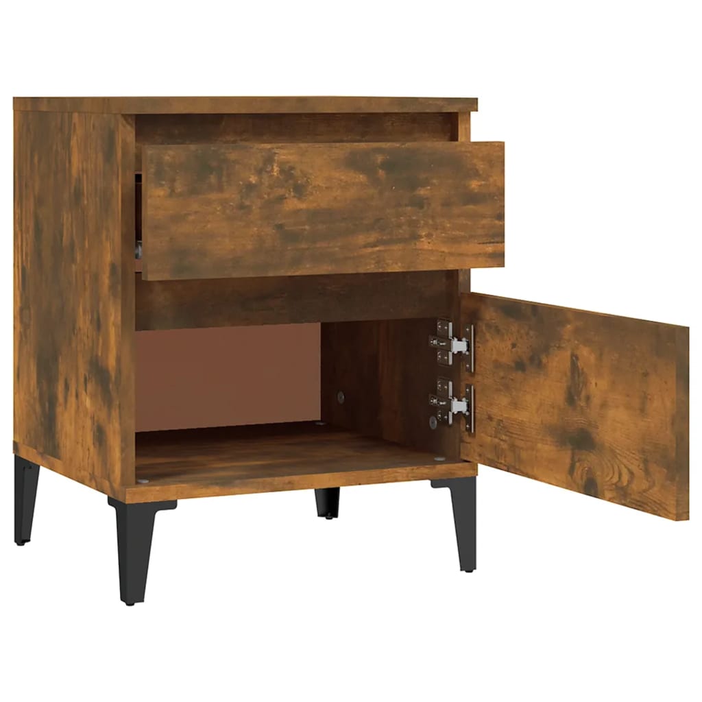 Bedside Cabinet Smoked Oak 40X35X50 Cm