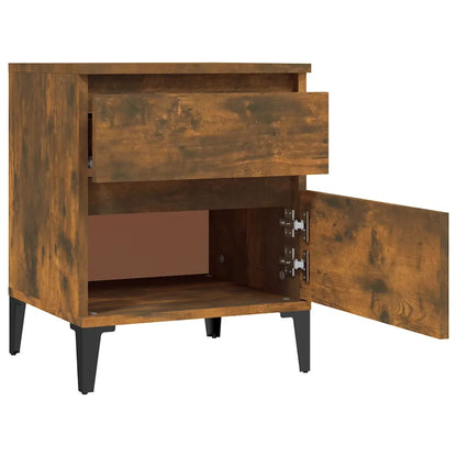 Bedside Cabinet Smoked Oak 40X35X50 Cm