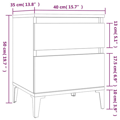 Bedside Cabinet Smoked Oak 40X35X50 Cm