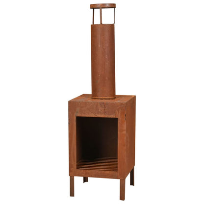 Progarden Fireplace With Chimney And Handles 100 Cm Rust