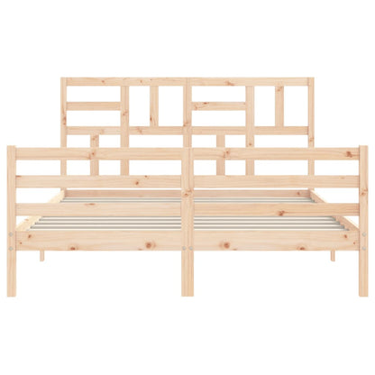 Bed Frame With Headboard King Size Solid Wood