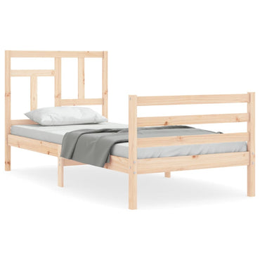 Bed Frame With Headboard Single Solid Wood