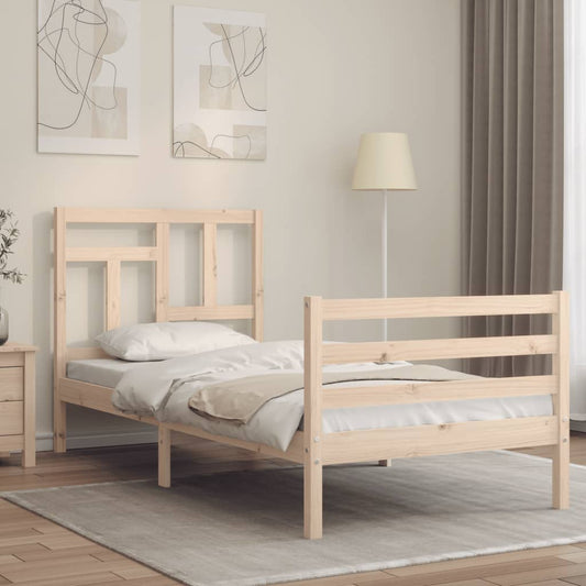 Bed Frame With Headboard Single Solid Wood