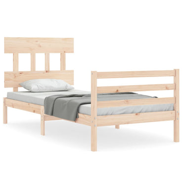 Bed Frame With Headboard Single Solid Wood