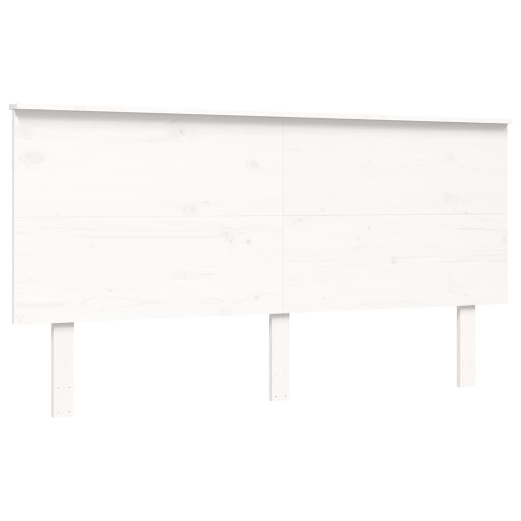 Bed Frame With Headboard White King Size Solid Wood