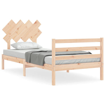 Bed Frame With Headboard Single Solid Wood