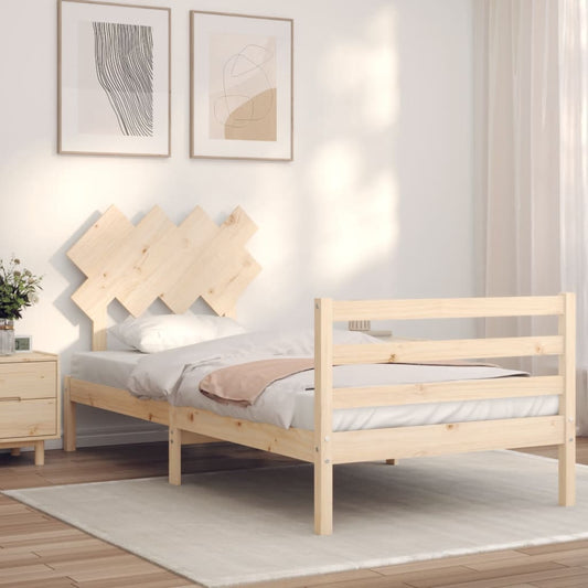 Bed Frame With Headboard Single Solid Wood