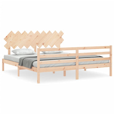 Bed Frame With Headboard Super King Size Solid Wood