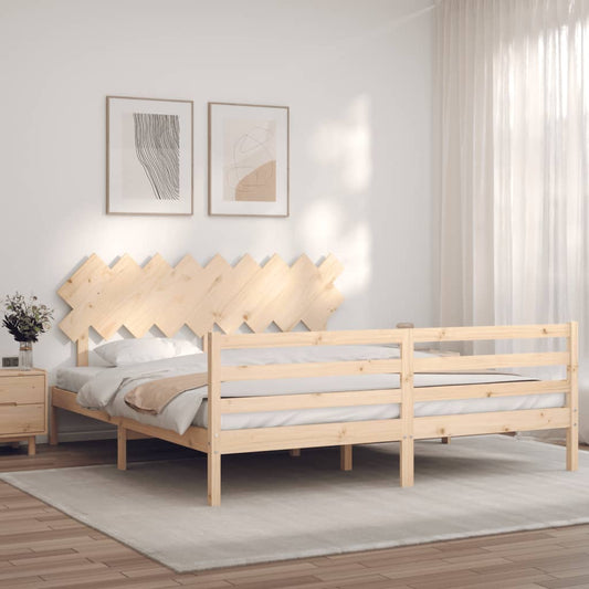 Bed Frame With Headboard Super King Size Solid Wood