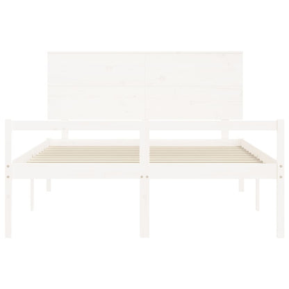 Bed Frame With Headboard White King Size Solid Wood