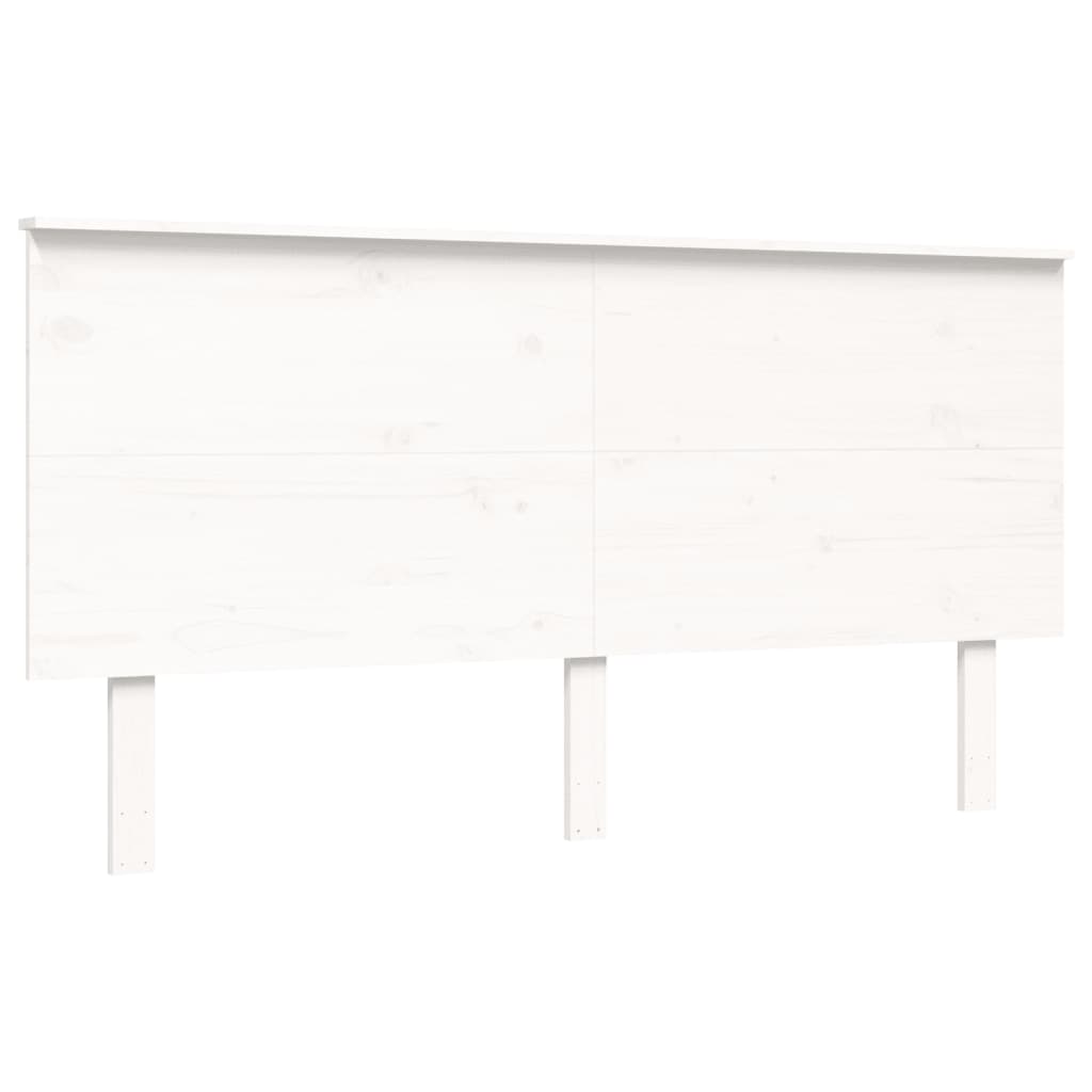 Bed Frame With Headboard White King Size Solid Wood