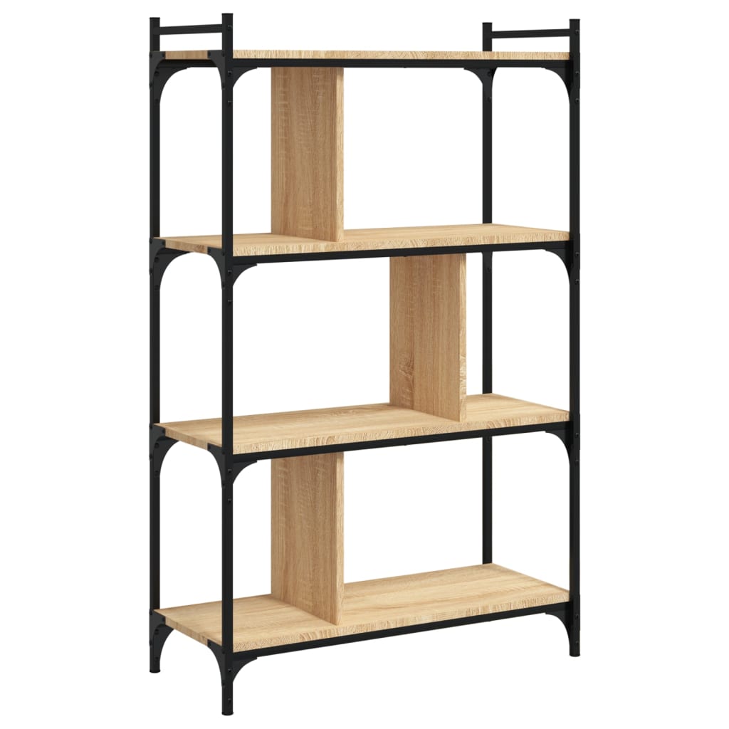 Bookcase 4-Tier Sonoma Oak 76X32X123 Cm Engineered Wood