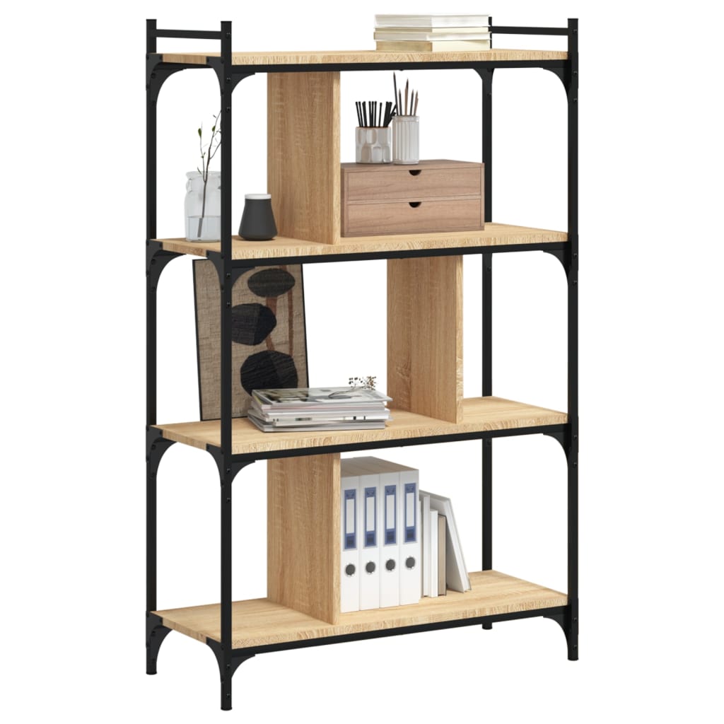 Bookcase 4-Tier Sonoma Oak 76X32X123 Cm Engineered Wood