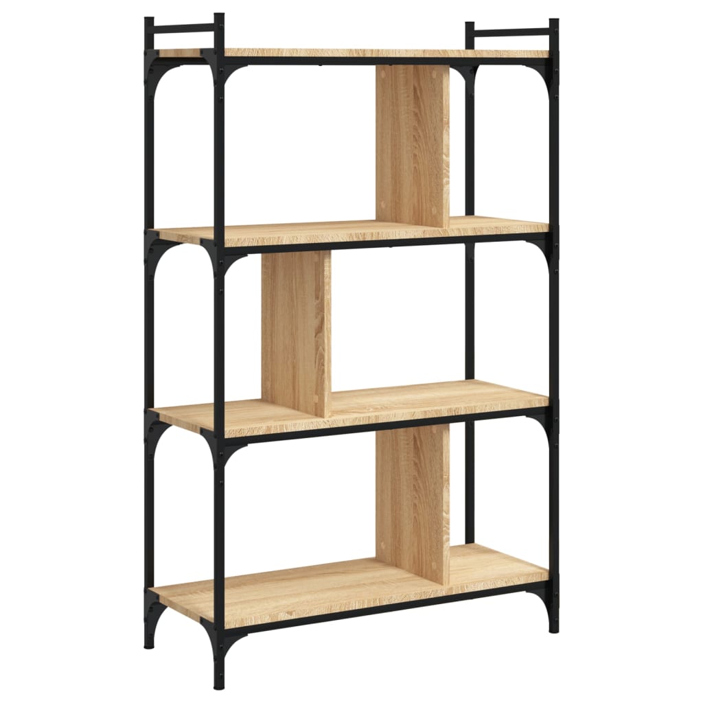 Bookcase 4-Tier Sonoma Oak 76X32X123 Cm Engineered Wood