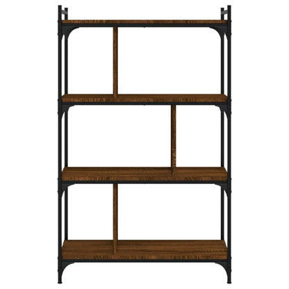 Bookcase 4-Tier Brown Oak 76X32X123 Cm Engineered Wood