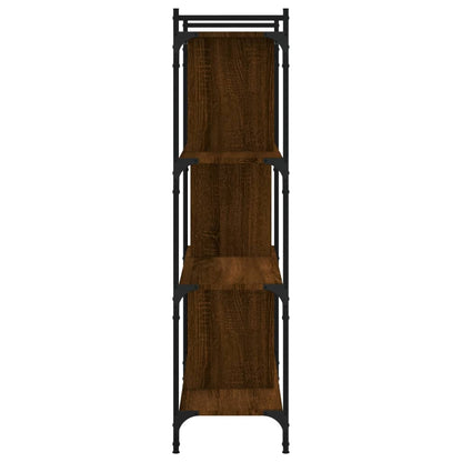 Bookcase 4-Tier Brown Oak 76X32X123 Cm Engineered Wood