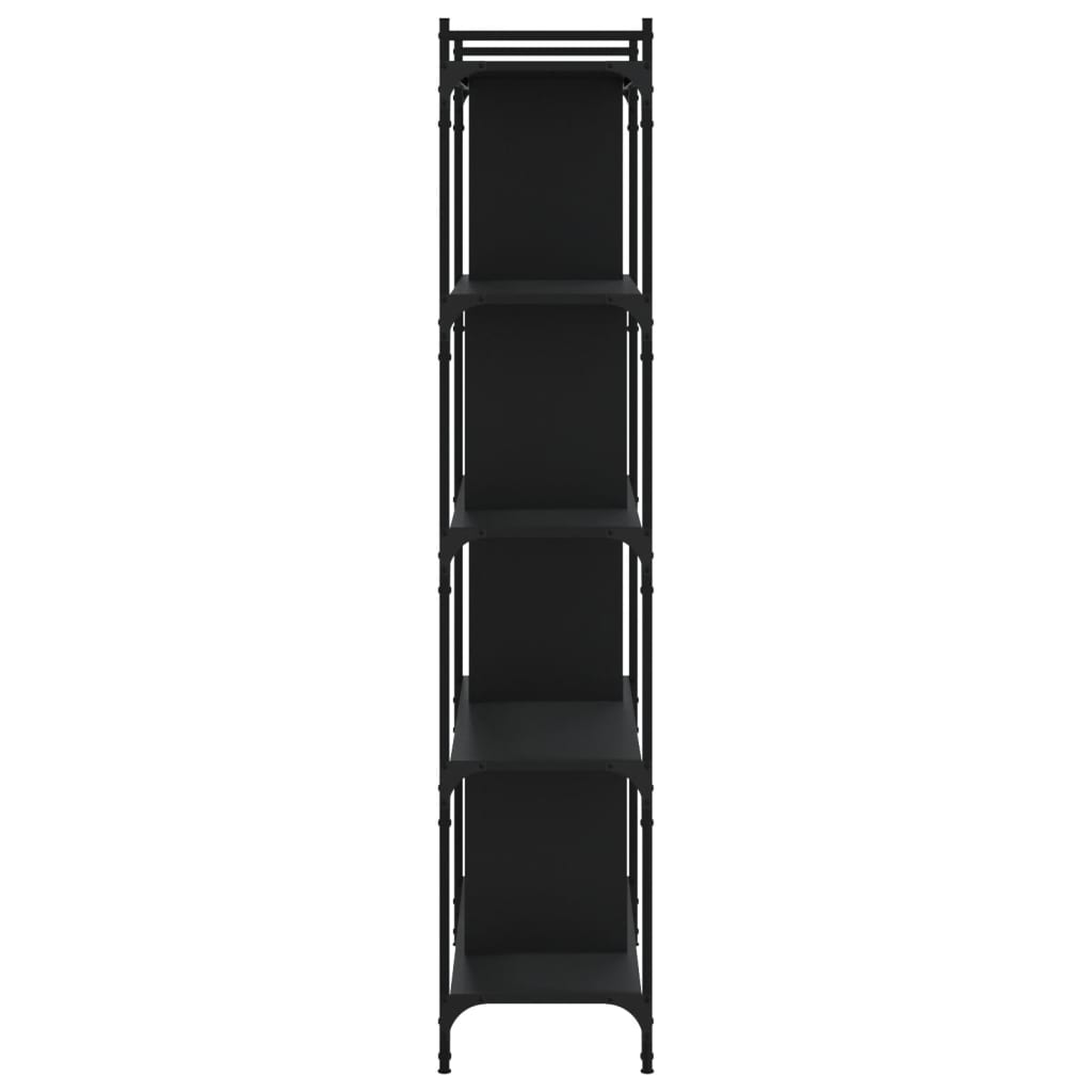 Bookcase 5-Tier Black 76X32X158 Cm Engineered Wood