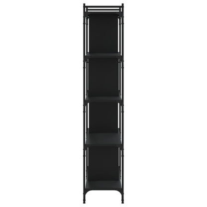 Bookcase 5-Tier Black 76X32X158 Cm Engineered Wood