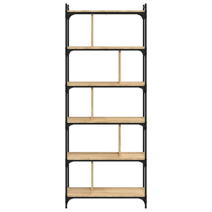 Bookcase 6-Tier Sonoma Oak 76X32X192 Cm Engineered Wood