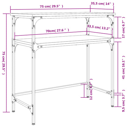 Console Table Black 75X35.5X75 Cm Engineered Wood