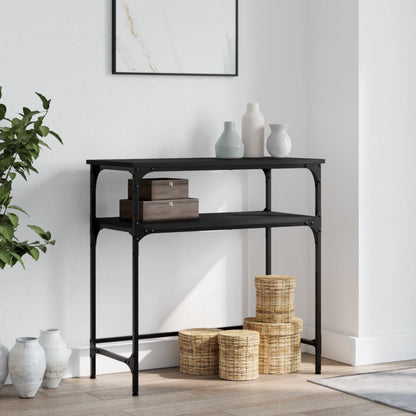 Console Table Black 75X35.5X75 Cm Engineered Wood