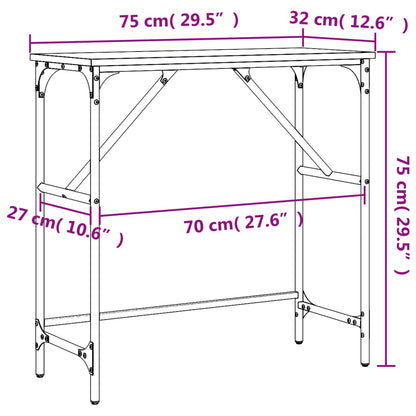 Console Table Black 75X32X75 Cm Engineered Wood