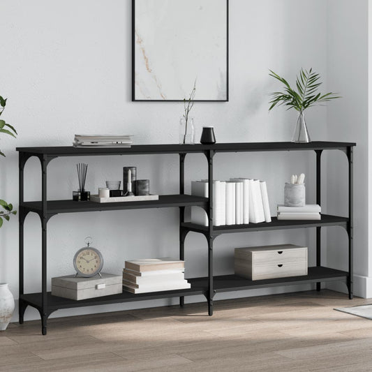 Console Table Black 160X29X75 Cm Engineered Wood