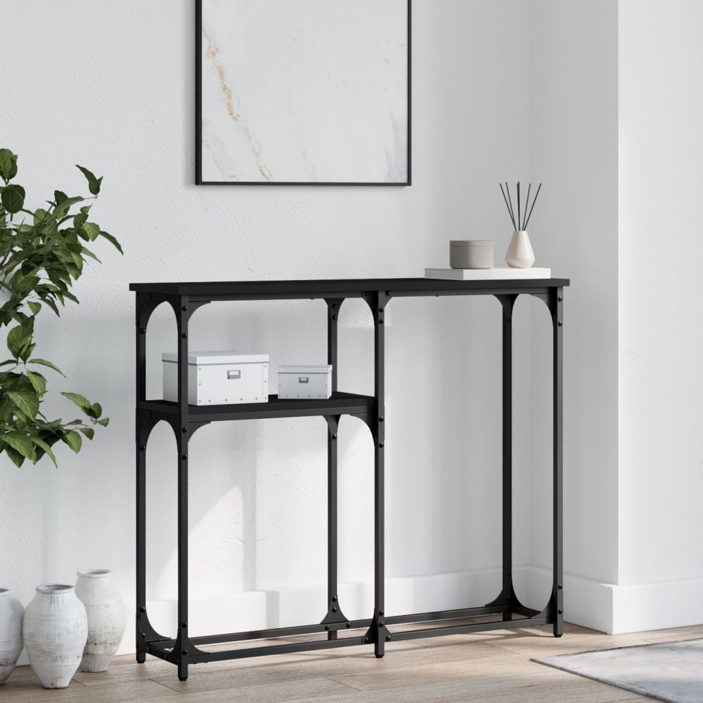 Console Table Black 90X22.5X75 Cm Engineered Wood