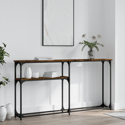 Console Table Smoked Oak 145X22.5X75 Cm Engineered Wood