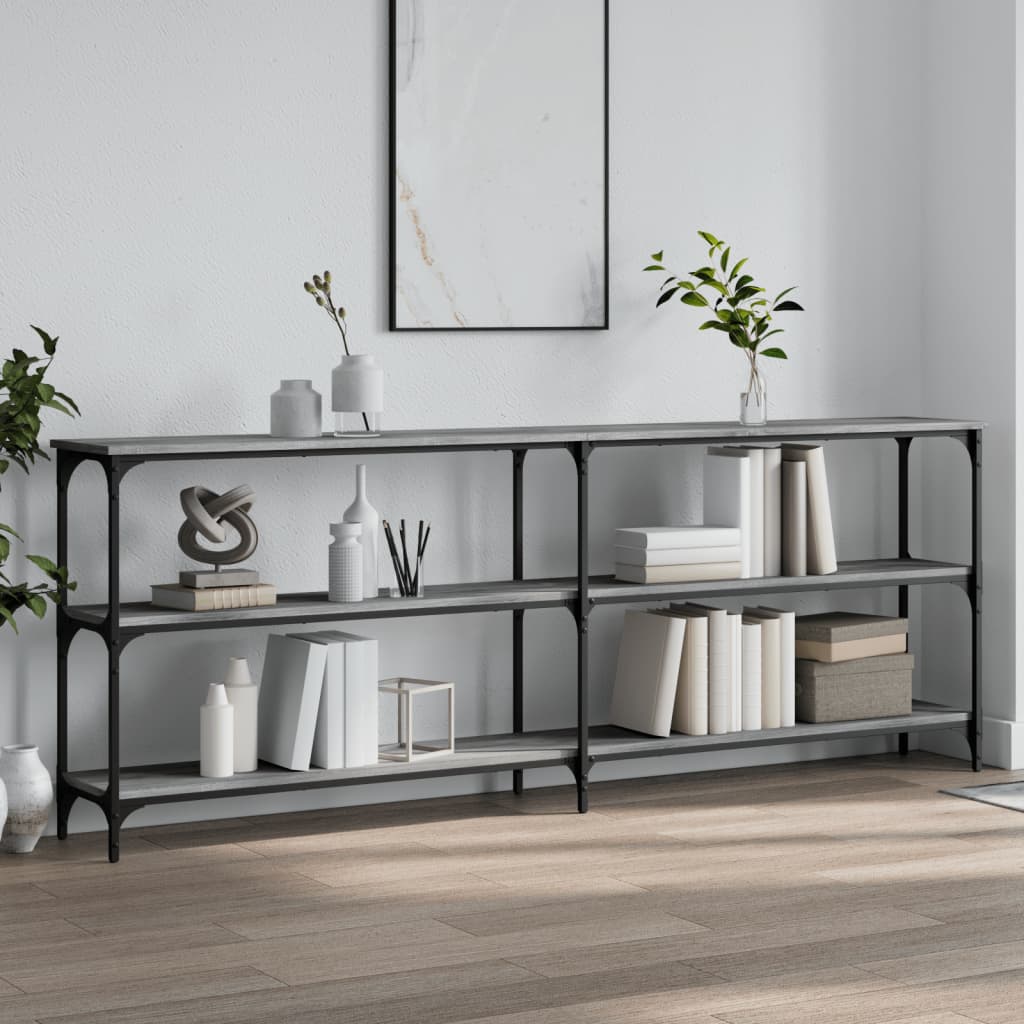 Console Table Grey Sonoma 200X29X75 Cm Engineered Wood