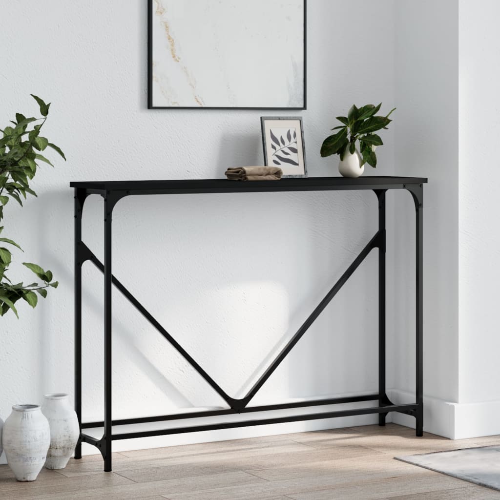 Console Table Black 102X22.5X75 Cm Engineered Wood