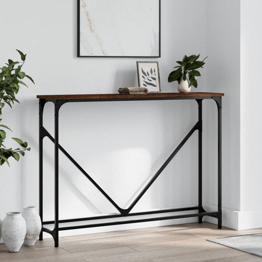 Console Table Brown Oak 102X22.5X75 Cm Engineered Wood