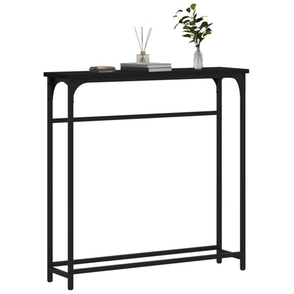 Console Table Black 75X19.5X75 Cm Engineered Wood