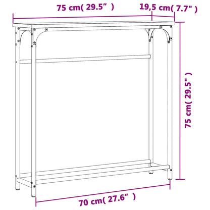 Console Table Black 75X19.5X75 Cm Engineered Wood