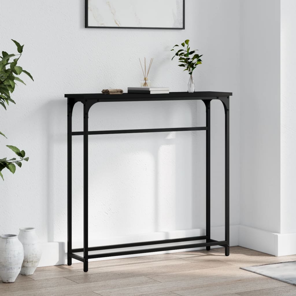 Console Table Black 75X19.5X75 Cm Engineered Wood