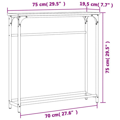 Console Table Grey Sonoma 75X19.5X75 Cm Engineered Wood